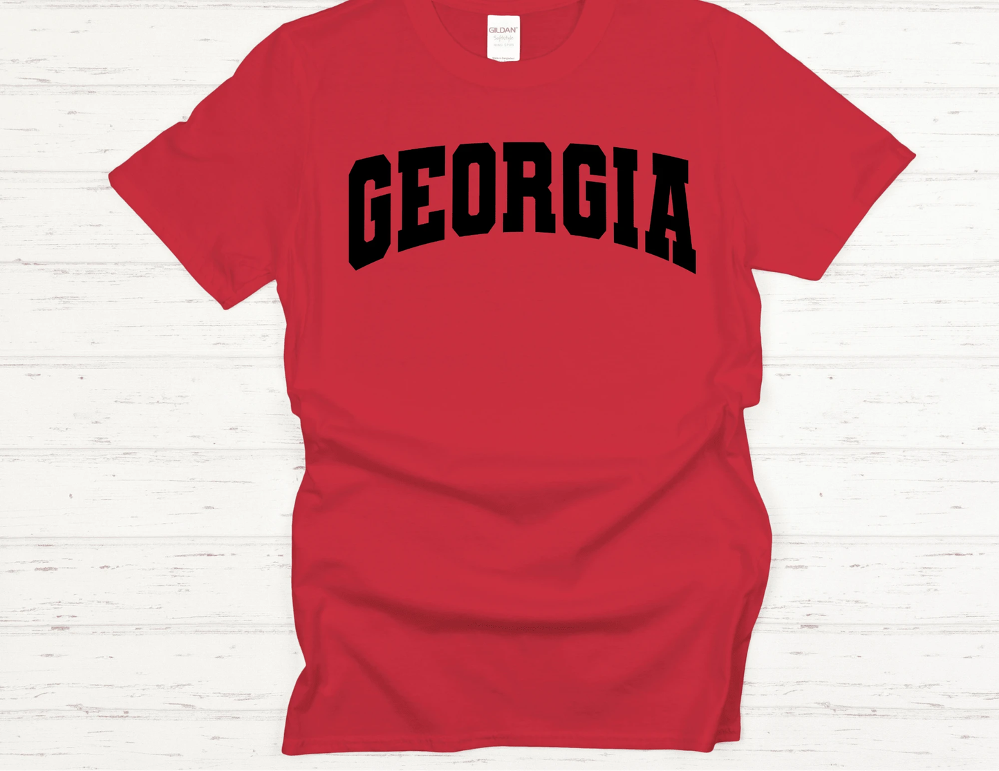 Georgia Varsity Arch Tee (Red/Black) by A&H Creative Co.
