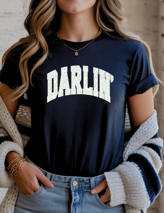 Darlin’ Floral Varsity Graphic Tee by A&H Creative Co.