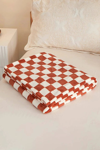 LDC Checkerboard Printed Soft Throw Blanket 120*200cm: Yellow by Little Daisy Closet