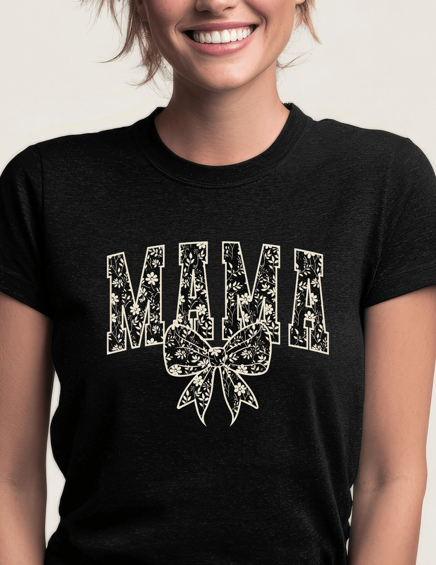 Floral Bow “MAMA” Graphic Tee - A&H Creative Co.