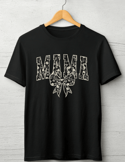Floral Bow “MAMA” Graphic Tee - A&H Creative Co.