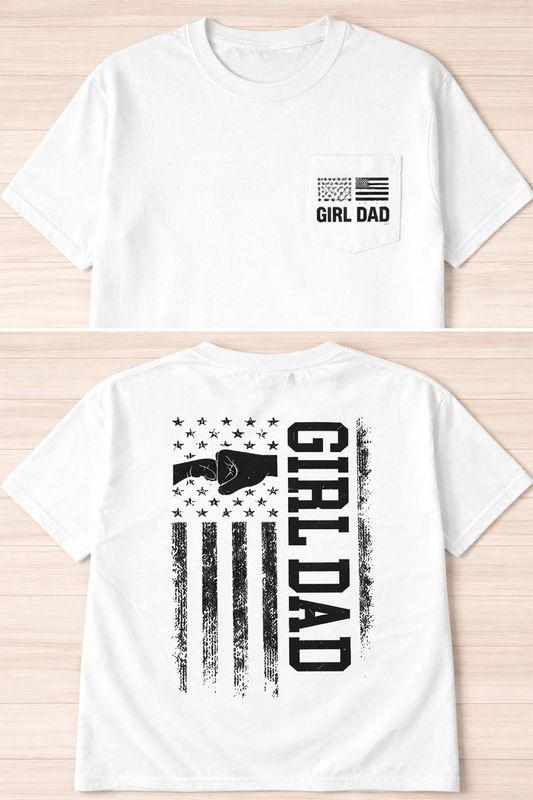Girl Dad Pocket Tee by A&H Creative Co.