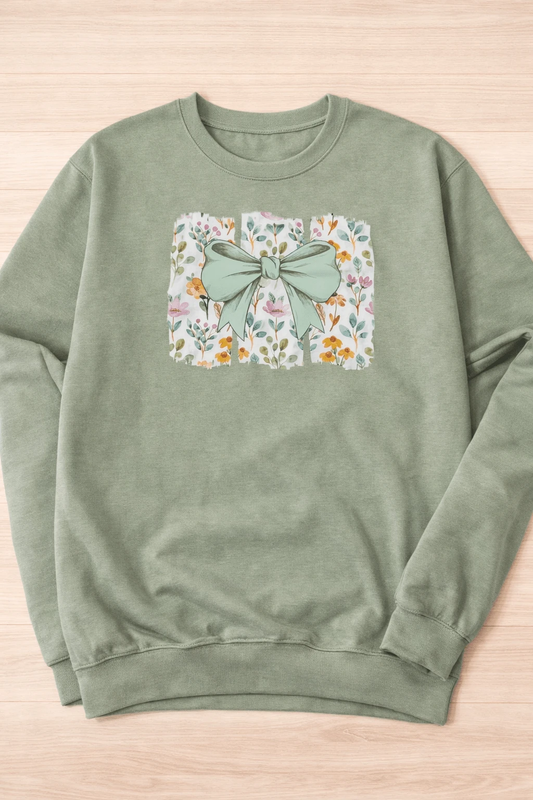 Floral Bow Graphic Sweatshirt by A&H Creative Co.