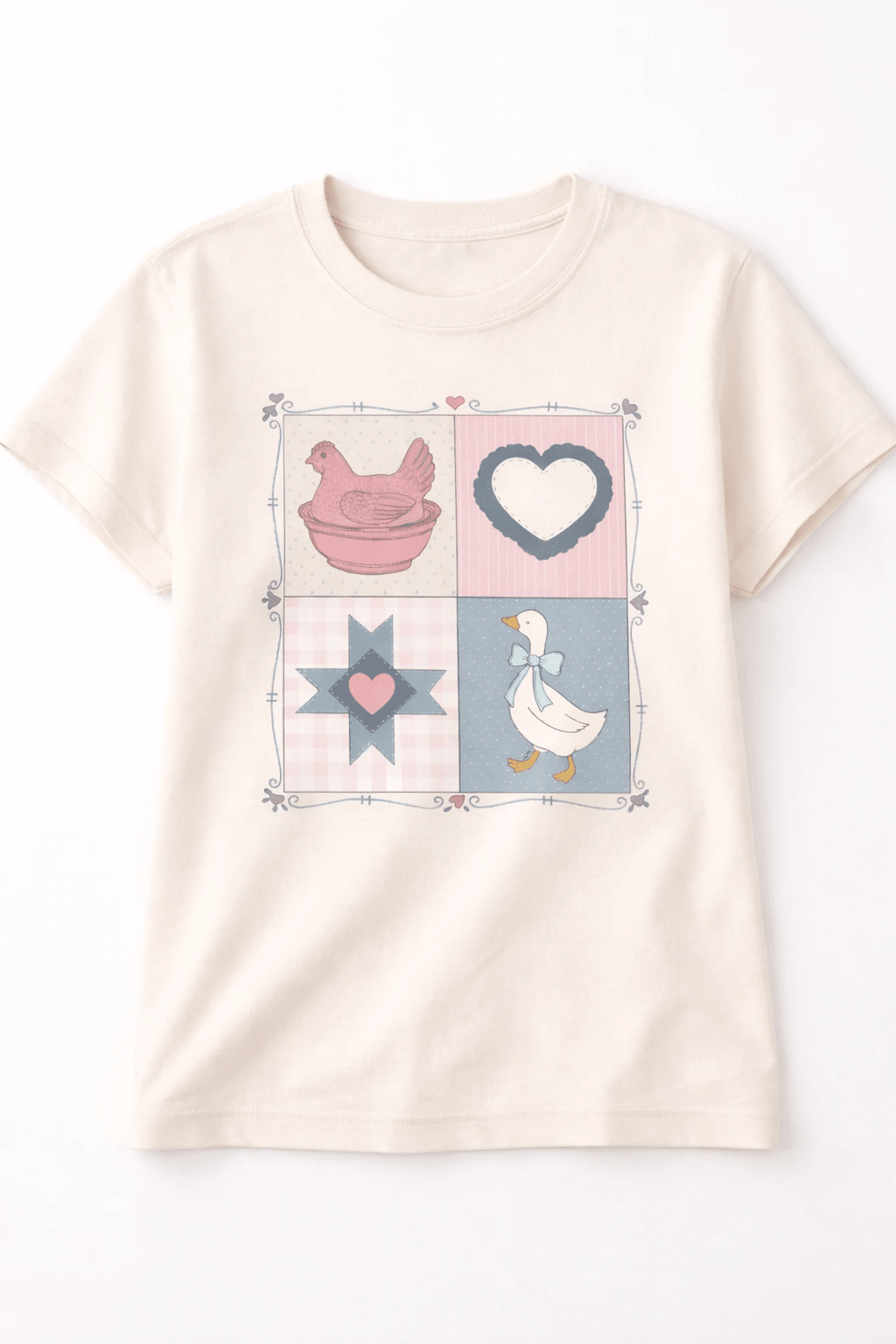Vintage Hen, Heart & Goose Graphic Tee - A&H Creative Co.