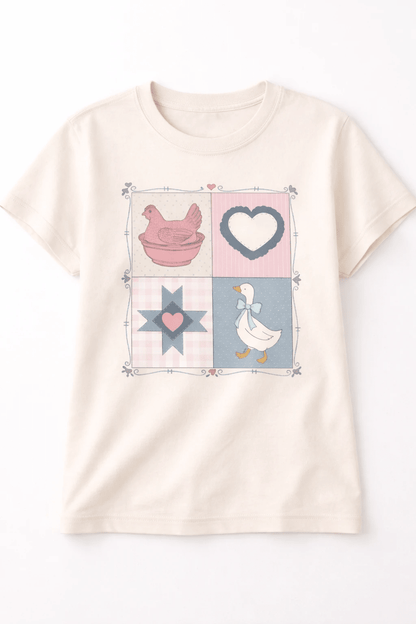 Vintage Hen, Heart & Goose Graphic Tee - A&H Creative Co.