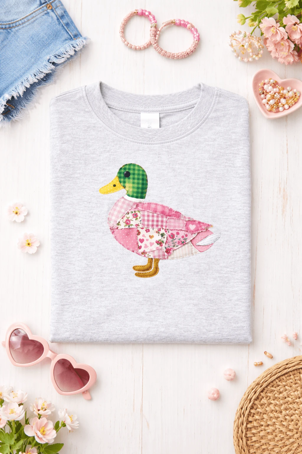 Pink Patchwork Duck Tee by A&H Creative Co.