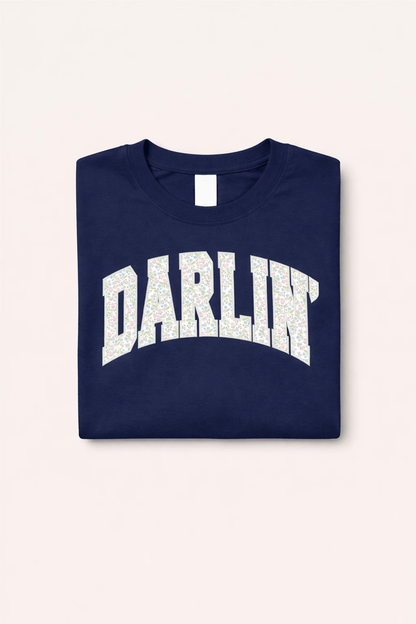 Darlin’ Floral Varsity Graphic Tee by A&H Creative Co.
