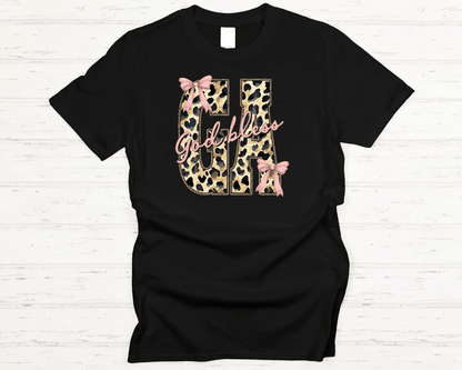God Bless GA Tee (Leopard Georgia + Pink Bow Graphic) - A&H Creative Co.