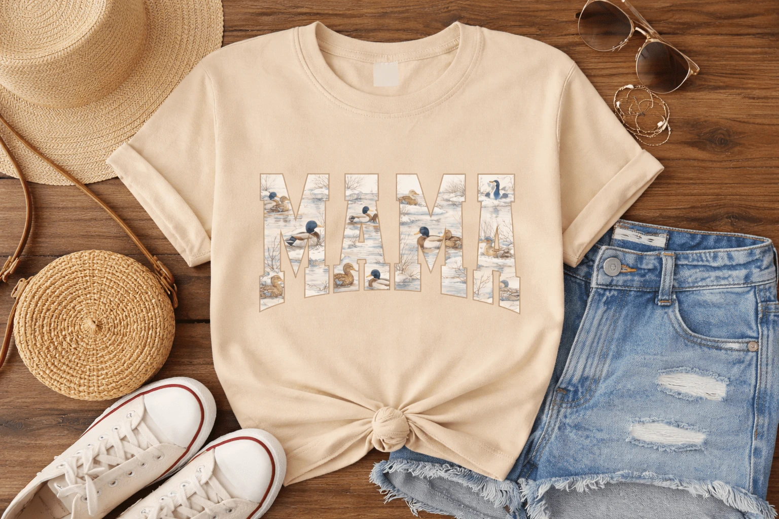 Mama Duck Scenic Letter Tee by A&H Creative Co.