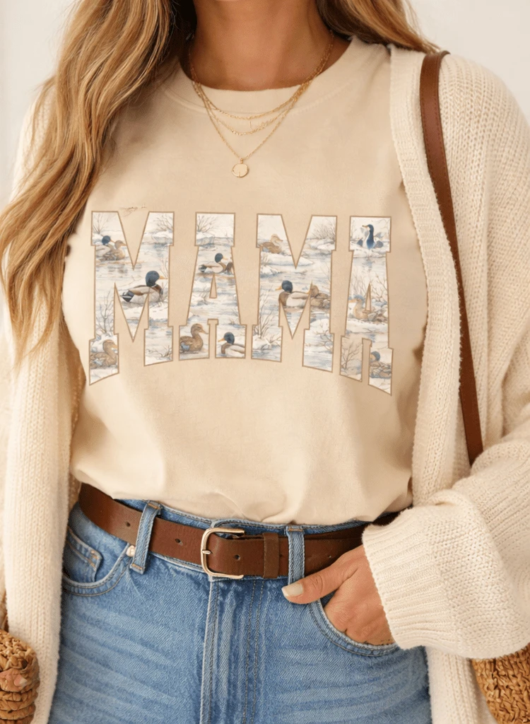 Mama Duck Scenic Letter Tee by A&H Creative Co.