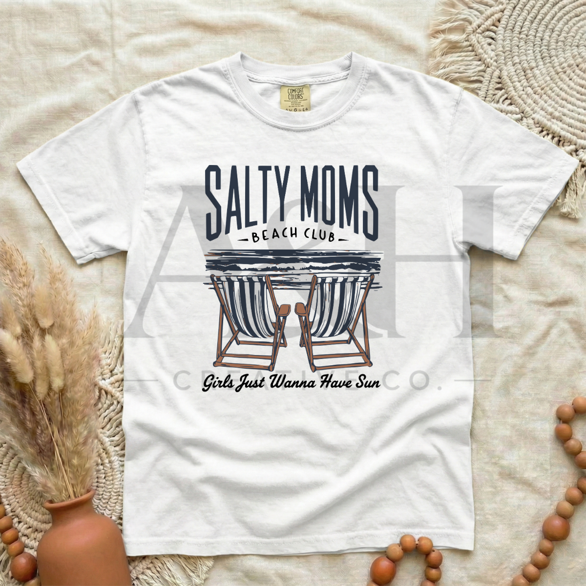Salty Moms Beach Club Tee | “Girls Just Wanna Have Sun” Beach Shirt