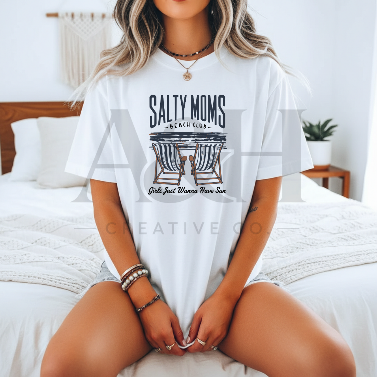 Salty Moms Beach Club Tee | “Girls Just Wanna Have Sun” Beach Shirt