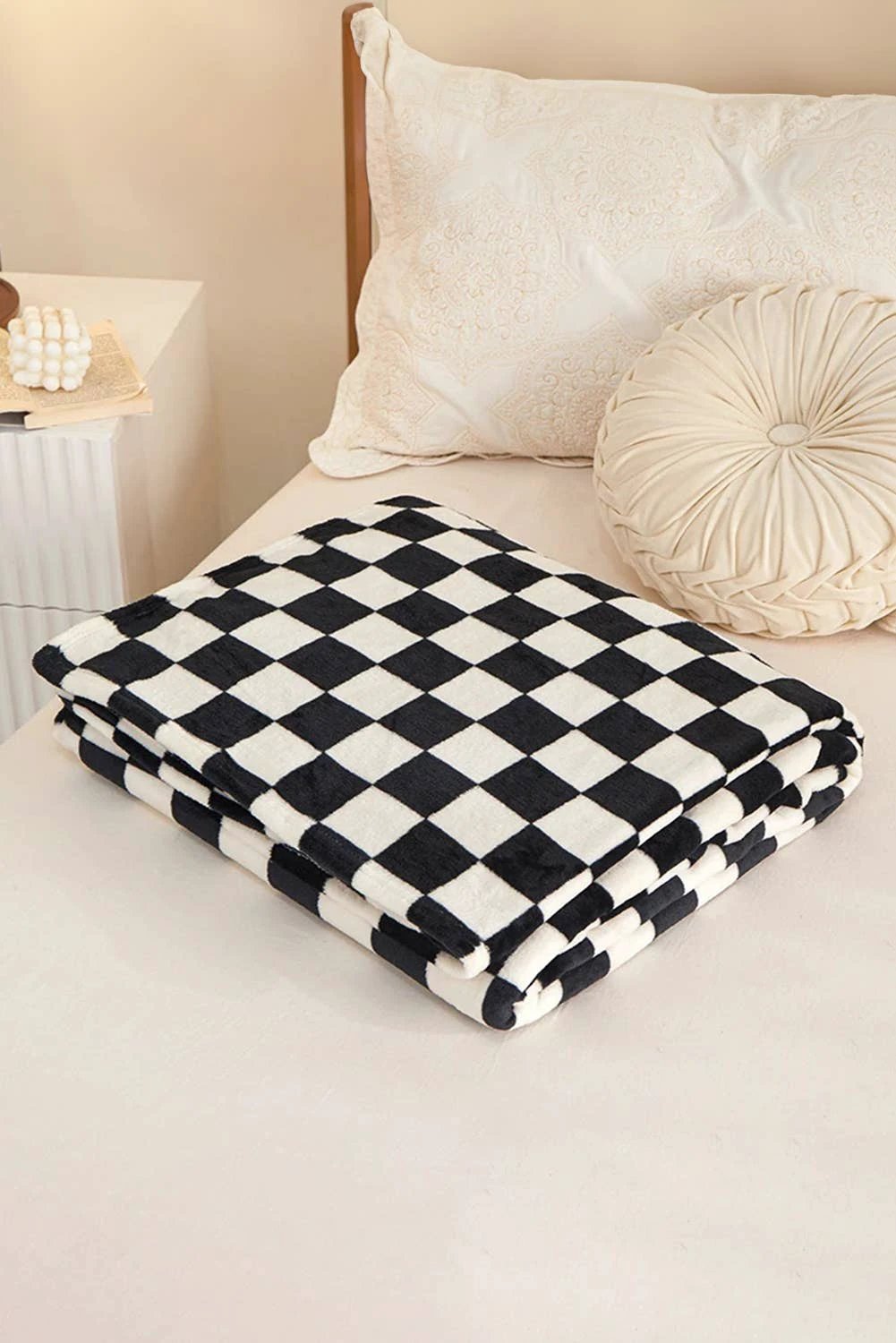 LDC Checkerboard Printed Soft Throw Blanket 120*200cm: Yellow by Little Daisy Closet