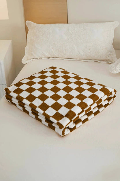 LDC Checkerboard Printed Soft Throw Blanket 120*200cm: Yellow by Little Daisy Closet